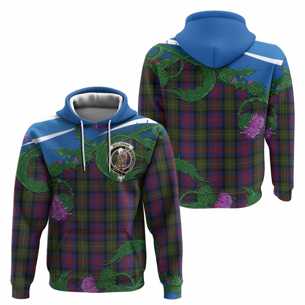 MacLennan (McLennan) Tartan Family Crest Hoodie Thistle in Minimalism