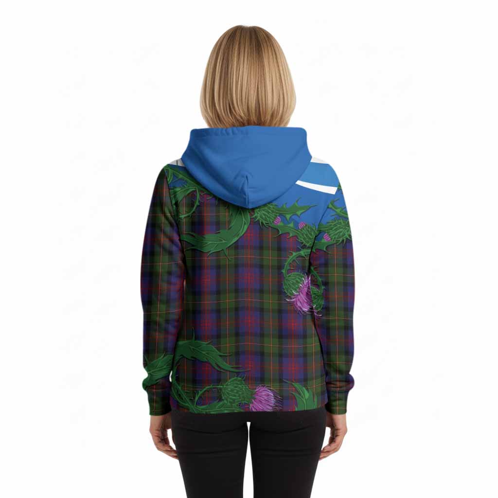 MacLennan (McLennan) Tartan Family Crest Hoodie Thistle in Minimalism
