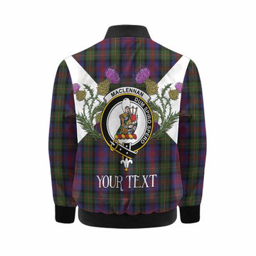 MacLennan (McLennan) Tartan Family Crest Kid Bomber Jacket Scottish Burns Night Thistle Floral