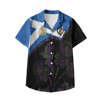 MacLennan (McLennan) Tartan Family Crest Kid Hawaiian Shirt Scotland Thistle Floral Flag Style