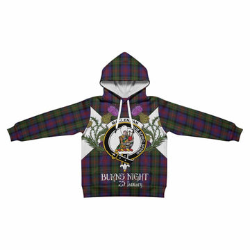 MacLennan (McLennan) Tartan Family Crest Kid Hoodie Scottish Burns Night Thistle Floral