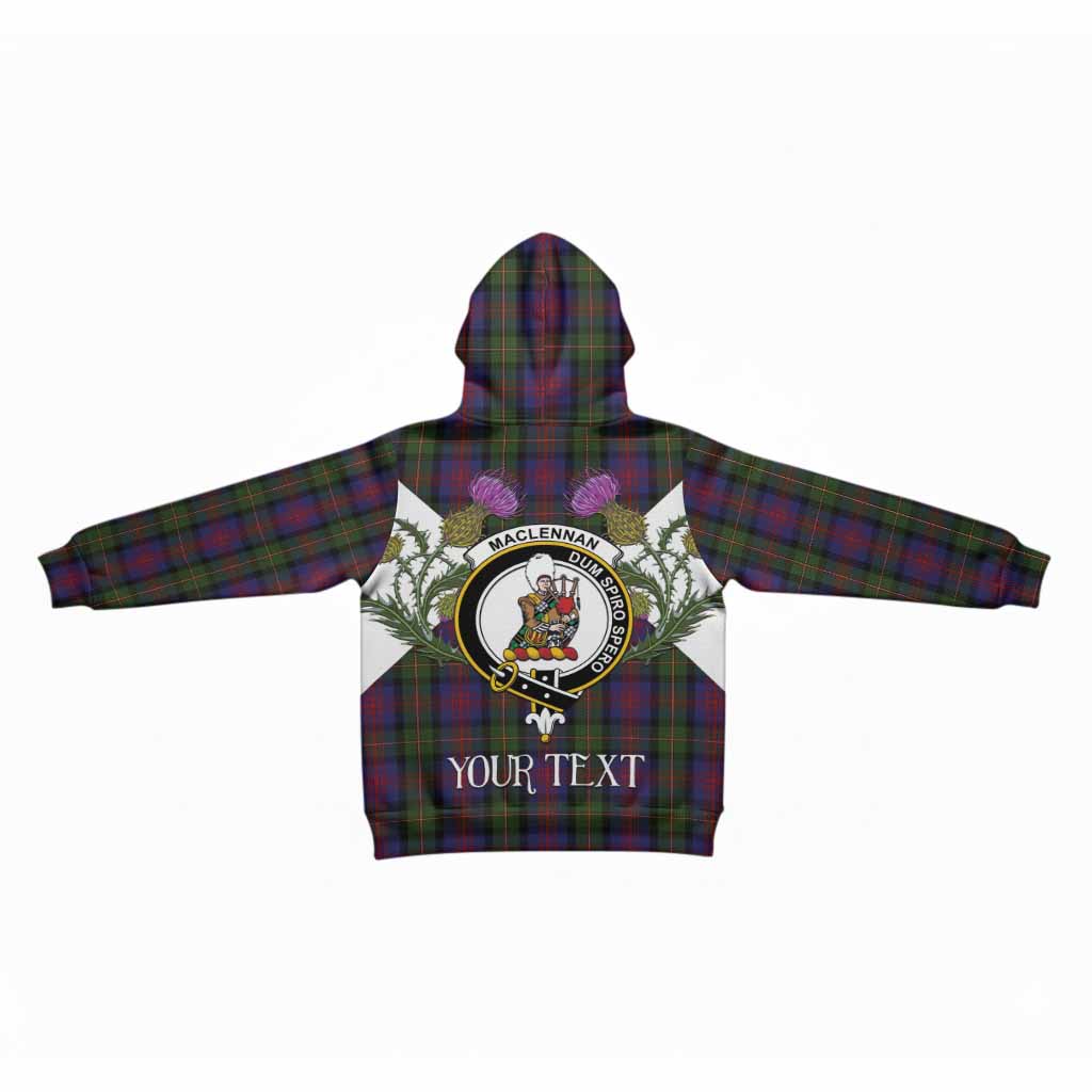 MacLennan (McLennan) Tartan Family Crest Kid Hoodie Scottish Burns Night Thistle Floral