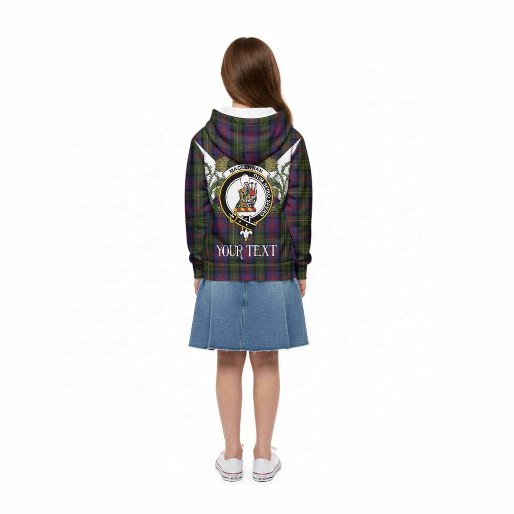 MacLennan (McLennan) Tartan Family Crest Kid Hoodie Scottish Burns Night Thistle Floral
