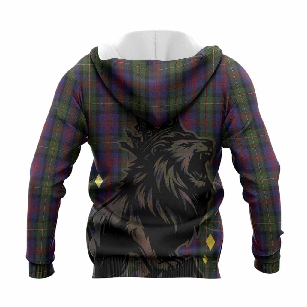 MacLennan (McLennan) Tartan Family Crest Knitted Hoodie Crowned Lion Roaring