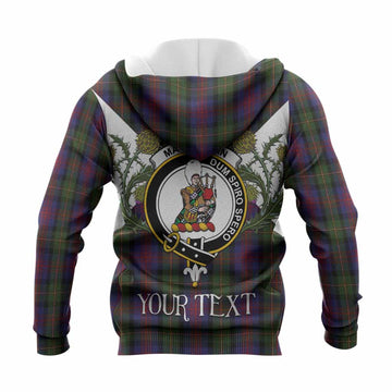 MacLennan (McLennan) Tartan Family Crest Knitted Hoodie Scottish Burns Night Thistle Floral