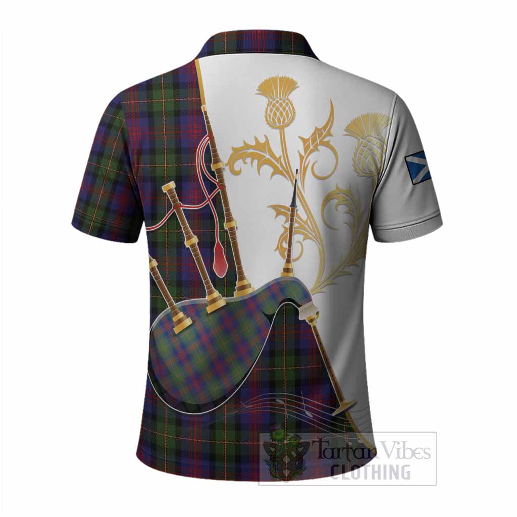 MacLennan (McLennan) Tartan Family Crest Polo Shirt Bagpipes with Scottish Thistle