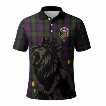 MacLennan (McLennan) Tartan Family Crest Polo Shirt Crowned Lion Roaring