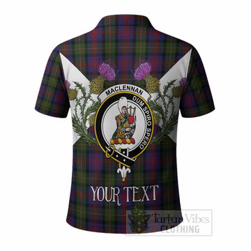 MacLennan (McLennan) Tartan Family Crest Polo Shirt Scottish Burns Night Thistle Floral