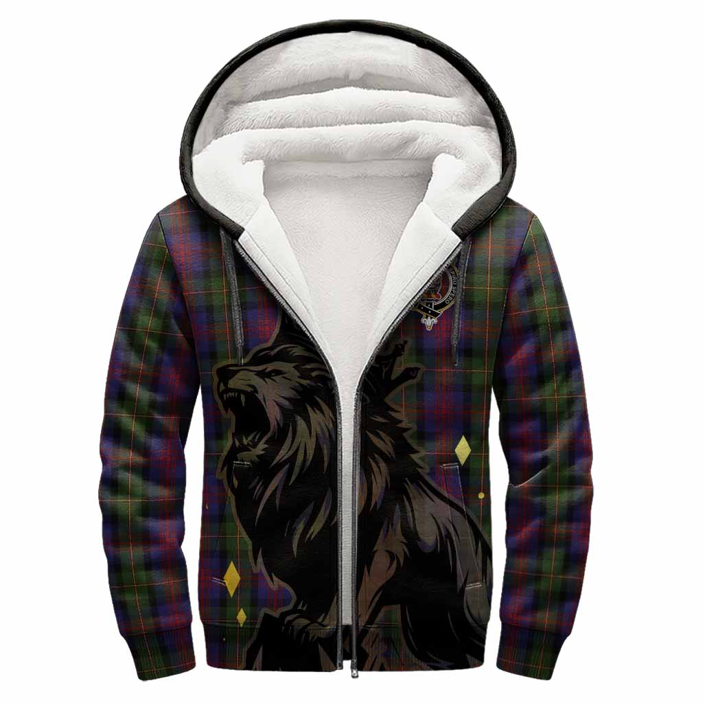 MacLennan (McLennan) Tartan Family Crest Sherpa Hoodie Crowned Lion Roaring