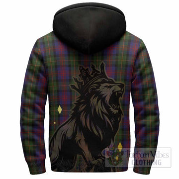 MacLennan (McLennan) Tartan Family Crest Sherpa Hoodie Crowned Lion Roaring