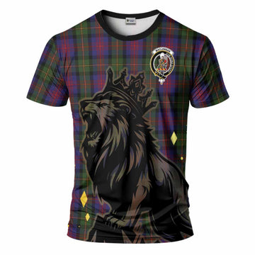 MacLennan (McLennan) Tartan Family Crest T-Shirt Crowned Lion Roaring