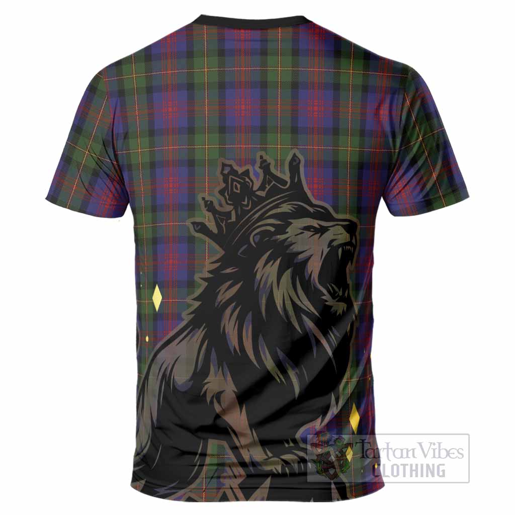 MacLennan (McLennan) Tartan Family Crest T-Shirt Crowned Lion Roaring
