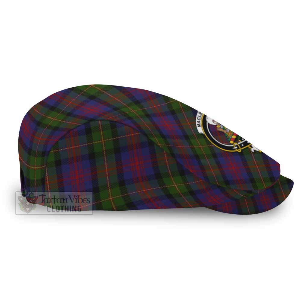 MacLennan (McLennan) Tartan Flat Cap, Jeff Cap Cross Style with Family Crest - Tartan Vibes Clothing
