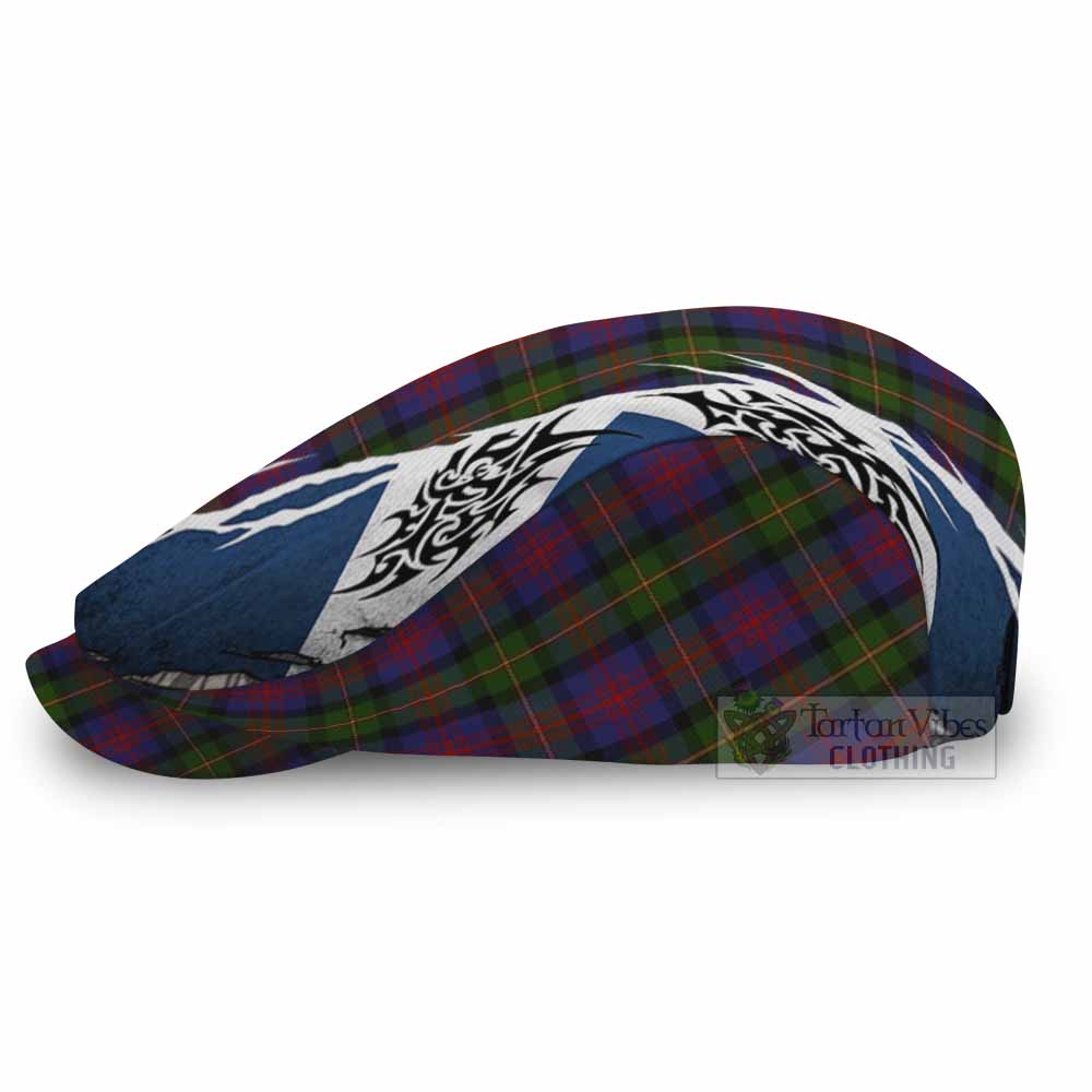 MacLennan (McLennan) Tartan Flat Cap, Jeff Cap Scotland Flag Ripped Tribal Design