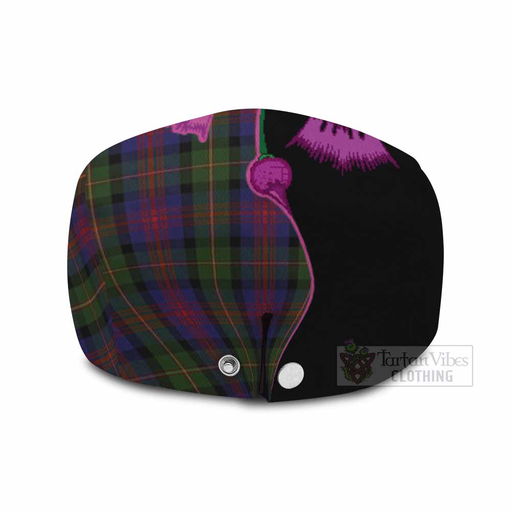 MacLennan (McLennan) Tartan Flat Cap, Jeff Cap Traditional Scottish Thistle