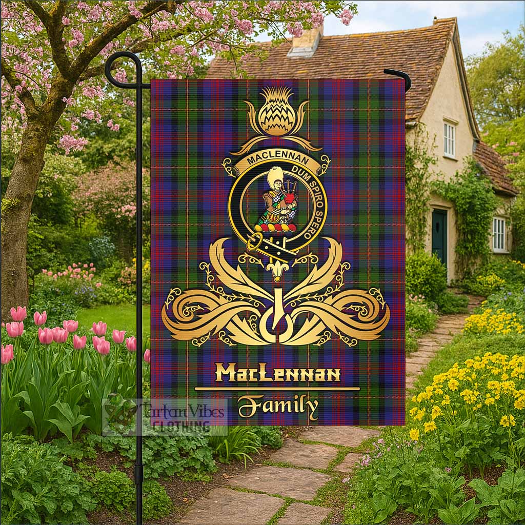 MacLennan (McLennan) Tartan Garden Flag with Highland Thistle Cherish Family Crest Style
