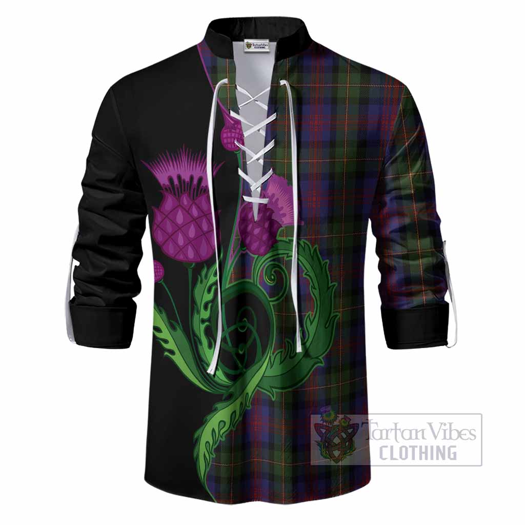 MacLennan (McLennan) Tartan Ghillie Shirt Traditional Scottish Thistle