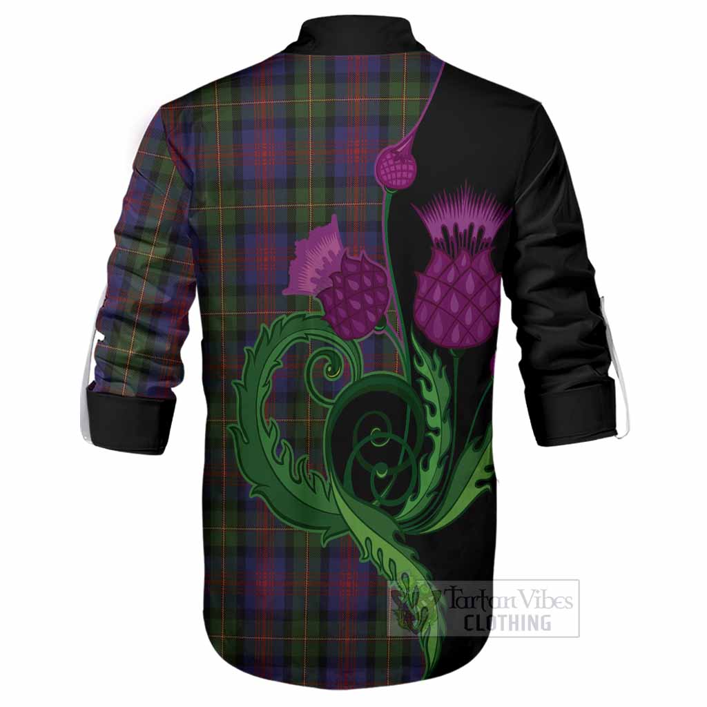 MacLennan (McLennan) Tartan Ghillie Shirt Traditional Scottish Thistle