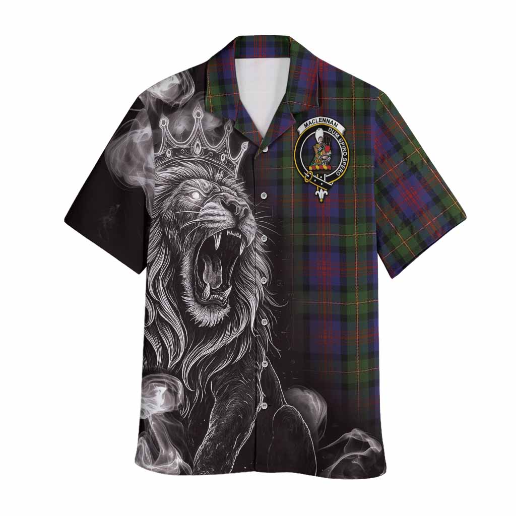 MacLennan (McLennan) Tartan Hawaiian Shirt Roaring Lion Heritage