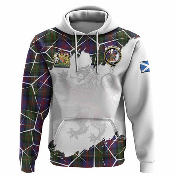 MacLennan (McLennan) Tartan Hoodie with Family Crest and Lion Rampant Grunge Style
