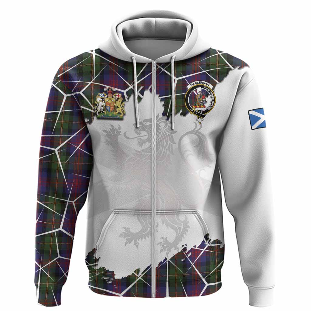 MacLennan (McLennan) Tartan Hoodie with Family Crest and Lion Rampant Grunge Style