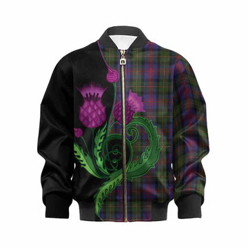 MacLennan (McLennan) Tartan Kid Bomber Jacket Traditional Scottish Thistle