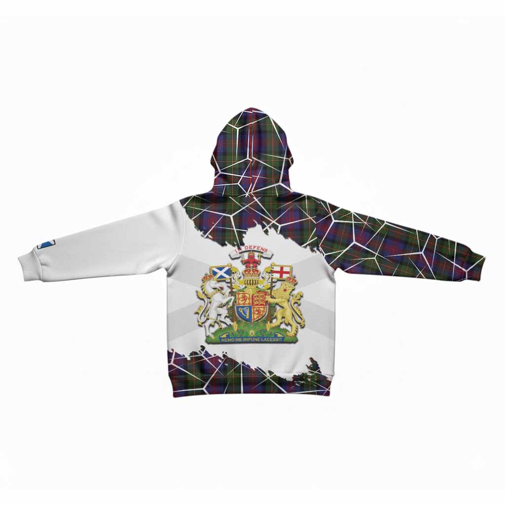 MacLennan (McLennan) Tartan Kid Hoodie with Family Crest and Lion Rampant Grunge Style