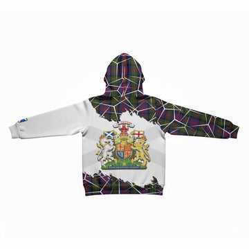 MacLennan (McLennan) Tartan Kid Hoodie with Family Crest and Lion Rampant Grunge Style