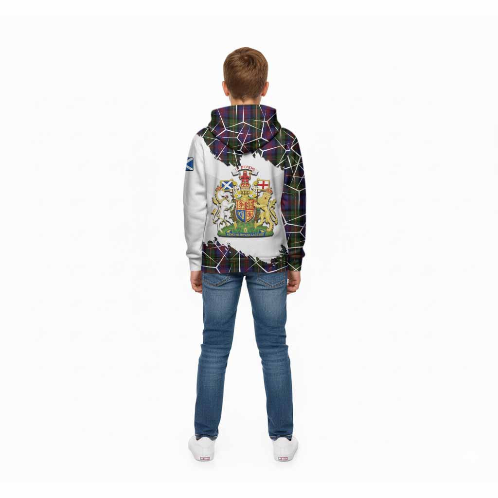 MacLennan (McLennan) Tartan Kid Hoodie with Family Crest and Lion Rampant Grunge Style