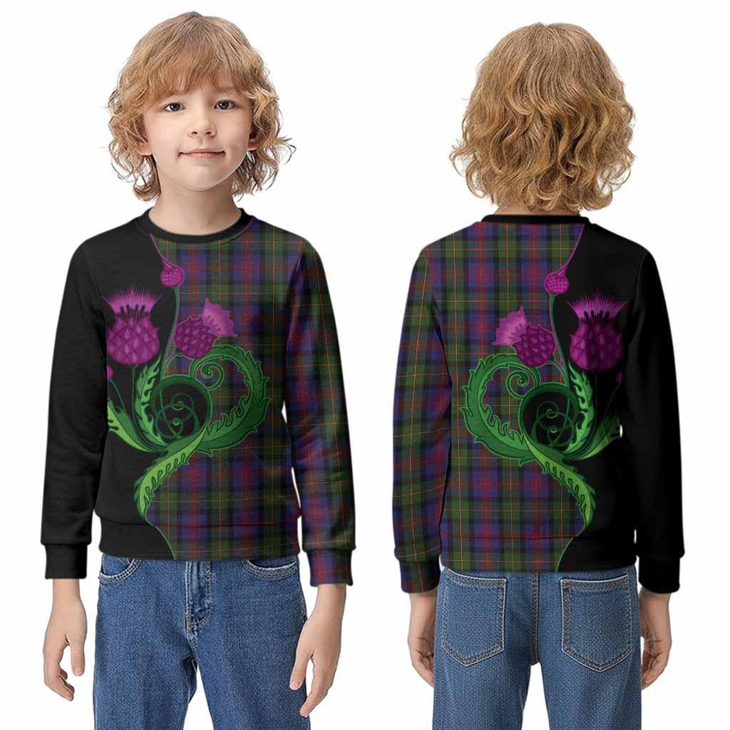 MacLennan (McLennan) Tartan Kid Knitted Sweatshirt Traditional Scottish Thistle