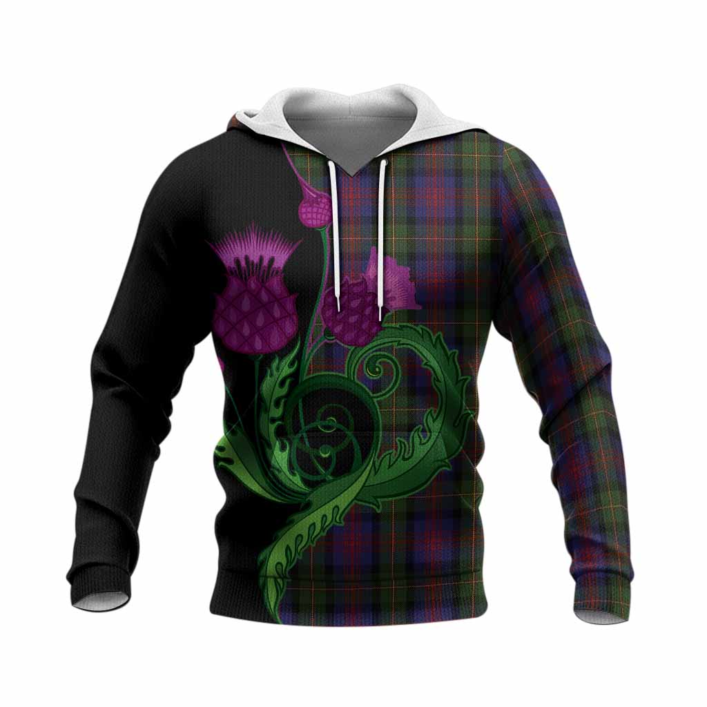 MacLennan (McLennan) Tartan Knitted Hoodie Traditional Scottish Thistle