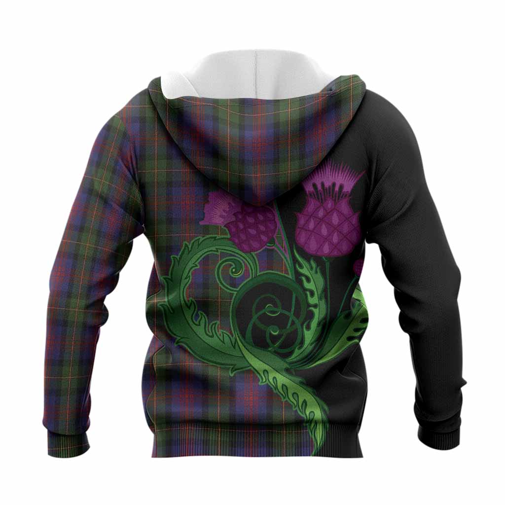 MacLennan (McLennan) Tartan Knitted Hoodie Traditional Scottish Thistle