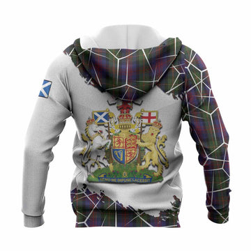 MacLennan (McLennan) Tartan Knitted Hoodie with Family Crest and Lion Rampant Grunge Style
