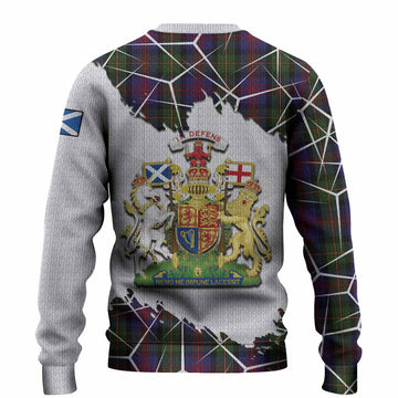 MacLennan (McLennan) Tartan Knitted Sweater with Family Crest and Lion Rampant Grunge Style