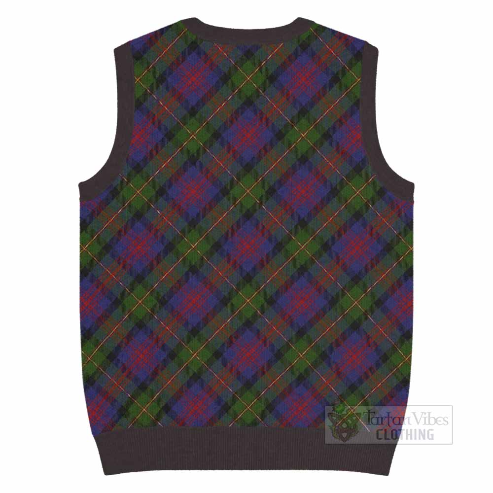 MacLennan (McLennan) Tartan Knitted V-Neck Vest with Family Crest Cross Style
