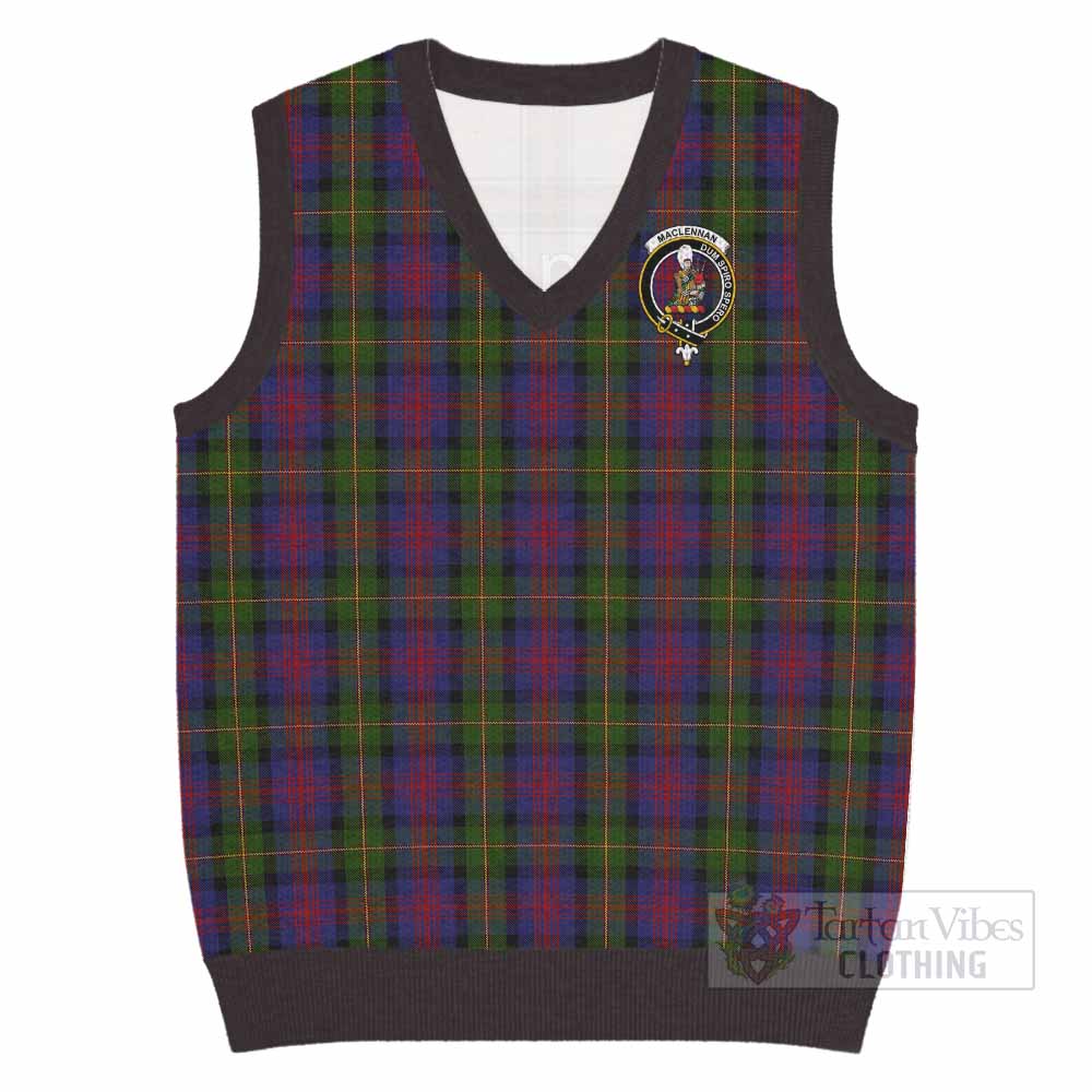 MacLennan (McLennan) Tartan Knitted V-Neck Vest with Family Crest - Tartan Vibes Clothing