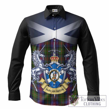 MacLennan (McLennan) Tartan Long Sleeve Button Shirts Alba Gu Brath Unicorn Crest