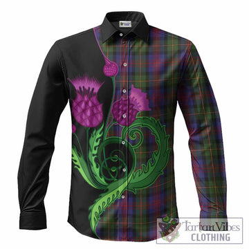 MacLennan (McLennan) Tartan Long Sleeve Button Shirts Traditional Scottish Thistle