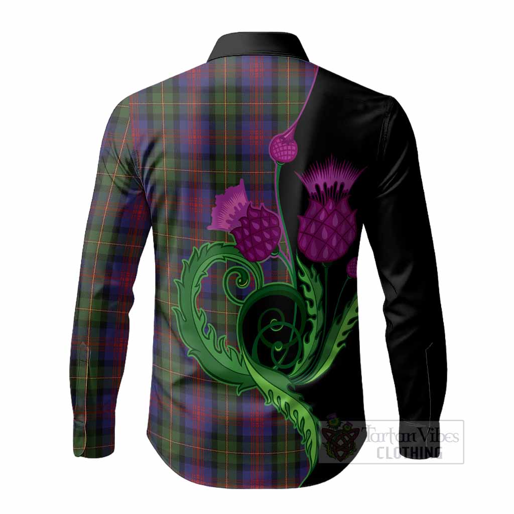 MacLennan (McLennan) Tartan Long Sleeve Button Shirts Traditional Scottish Thistle