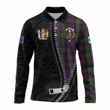 MacLennan (McLennan) Tartan Long Sleeve Polo Shirt New Zealand Pattern Unique Zipper Stylized