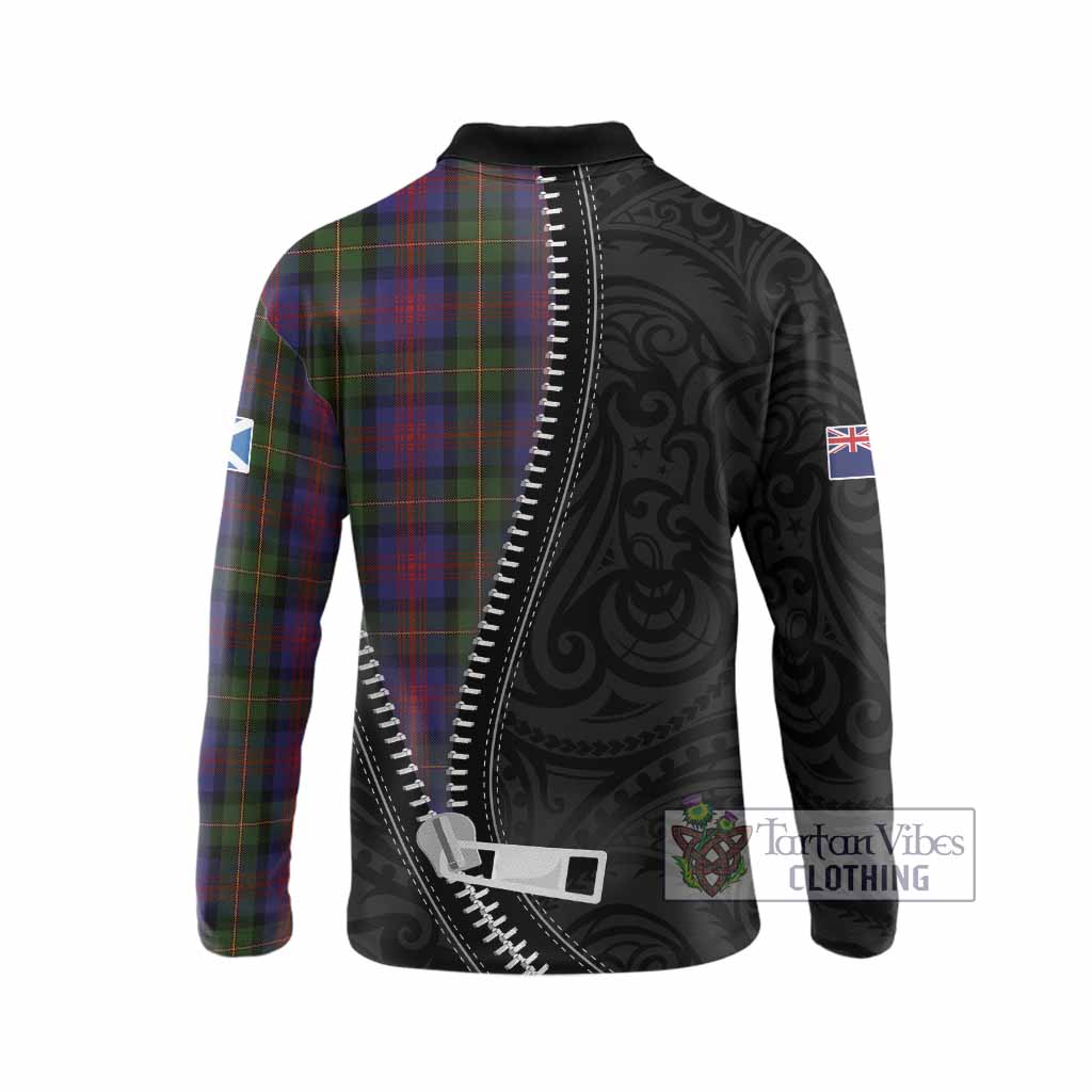 MacLennan (McLennan) Tartan Long Sleeve Polo Shirt New Zealand Pattern Unique Zipper Stylized
