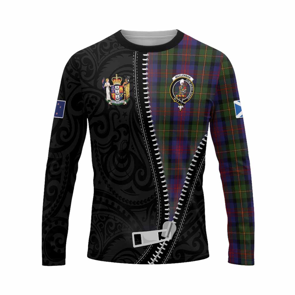 MacLennan (McLennan) Tartan Long Sleeve T-Shirt New Zealand Pattern Unique Zipper Stylized