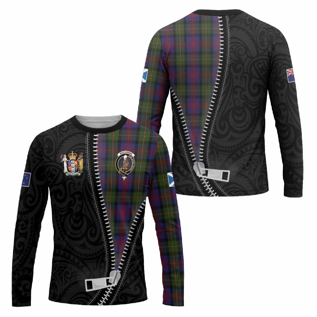 MacLennan (McLennan) Tartan Long Sleeve T-Shirt New Zealand Pattern Unique Zipper Stylized