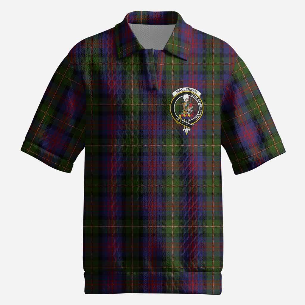 MacLennan (McLennan) Tartan Men’s Polo Sweater Top with Family Crest