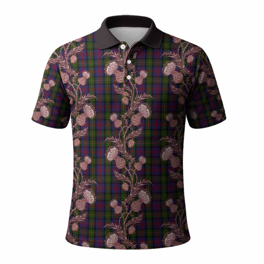 MacLennan (McLennan) Tartan Polo Shirt Seamless Scottish Thistle Flowers