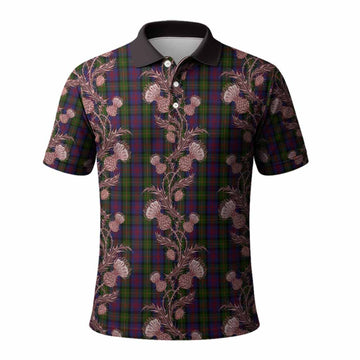 MacLennan (McLennan) Tartan Polo Shirt Seamless Scottish Thistle Flowers