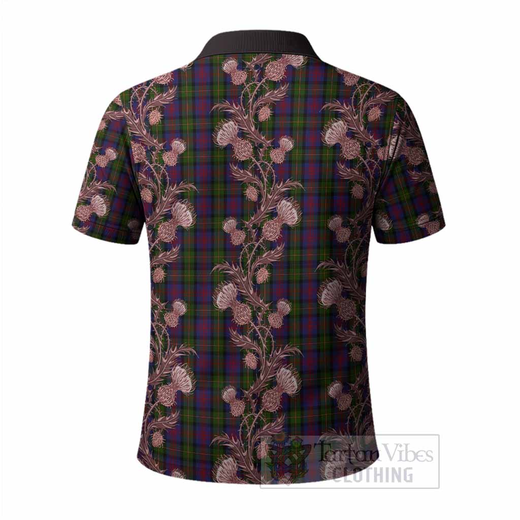 MacLennan (McLennan) Tartan Polo Shirt Seamless Scottish Thistle Flowers