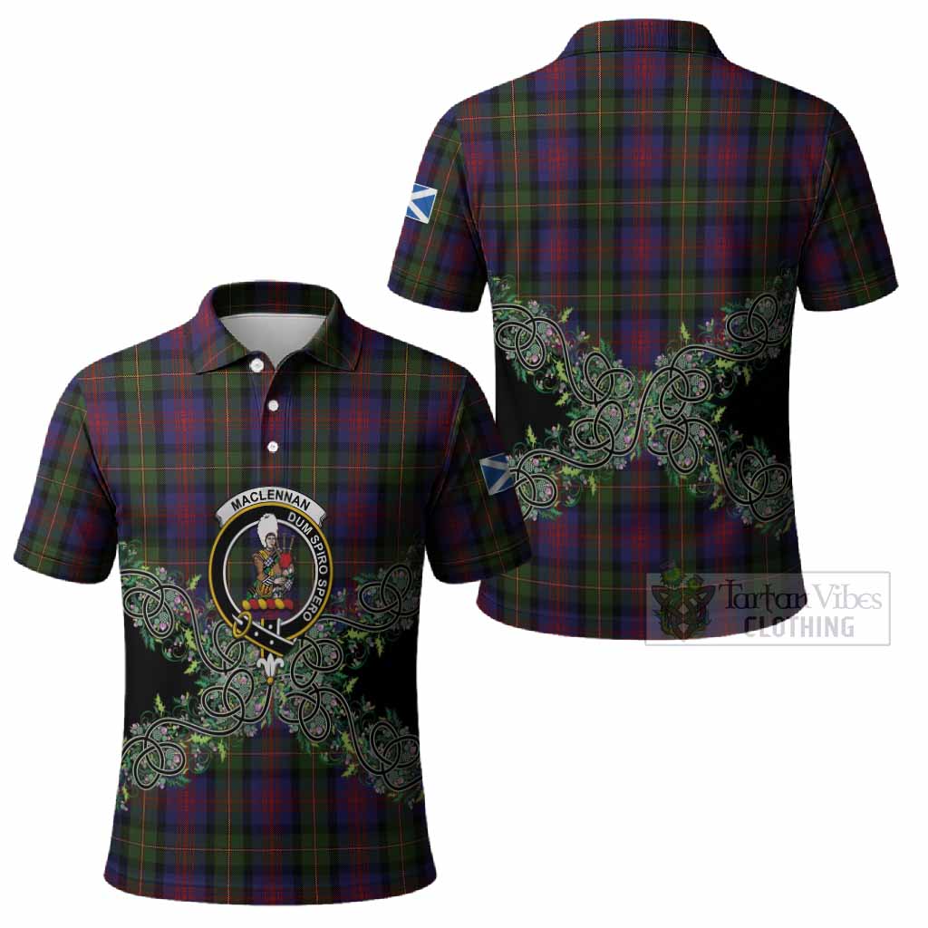MacLennan (McLennan) Tartan Polo Shirt Thistle Scottish Spirit
