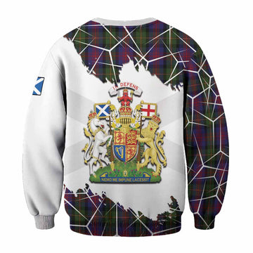 MacLennan (McLennan) Tartan Sweatshirt with Family Crest and Lion Rampant Grunge Style