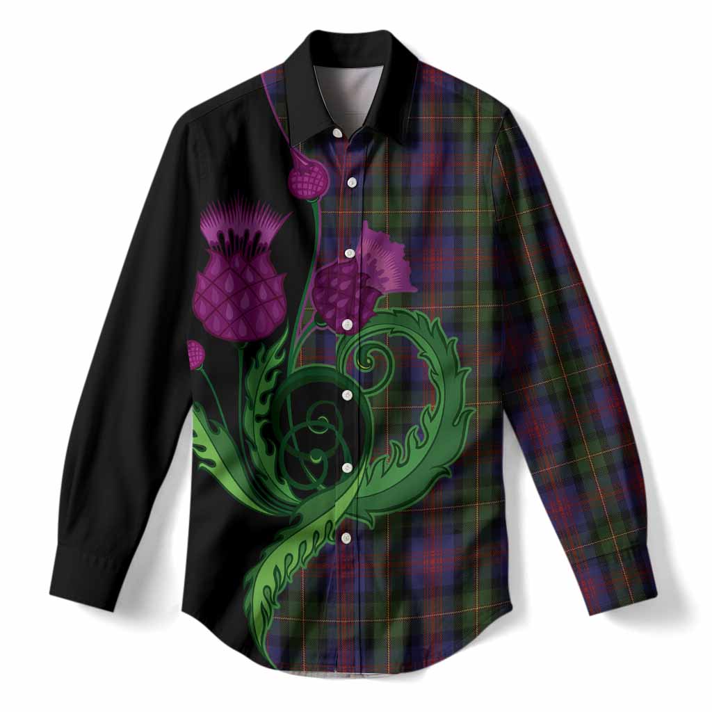 MacLennan (McLennan) Tartan Women Casual Shirt Traditional Scottish Thistle